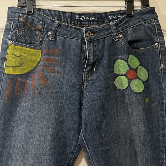 Salt Works Colorful Graphic Flare Jeans - Picture 2 of 10